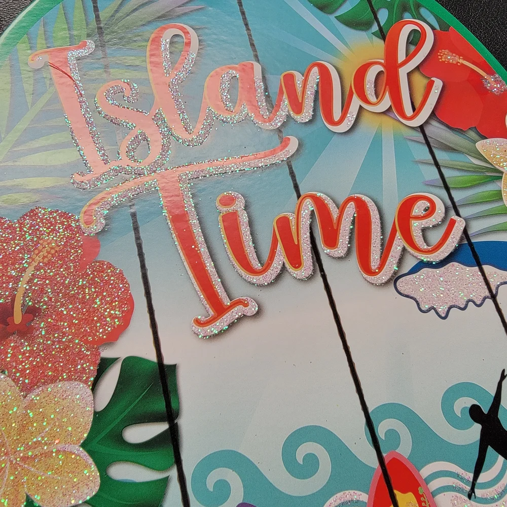 Island Time Pineapple Wall Decor with Palm Tree